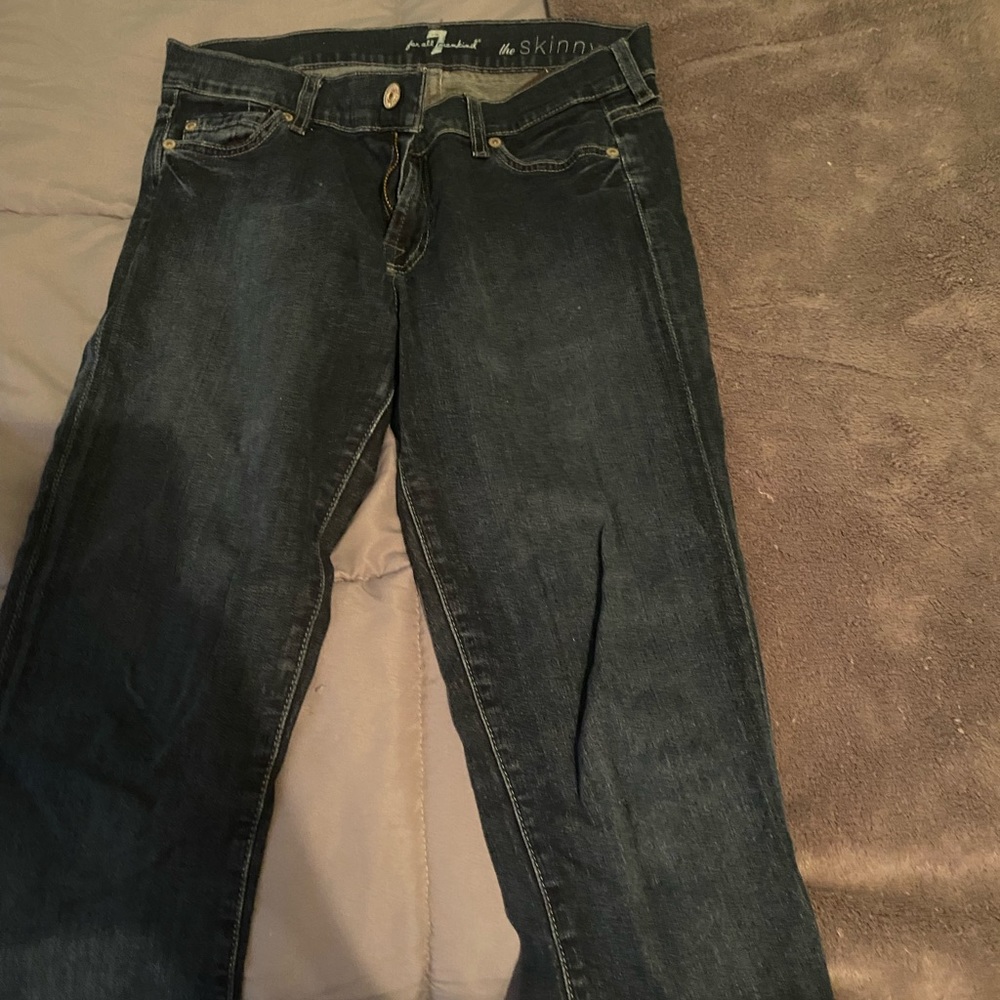 7 for all mankind dark denim skinny